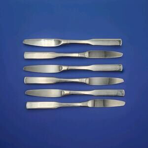 Oneida Antares Flatware Stainless Set 6 Pcs Dinner Knives Discontinued Vintage